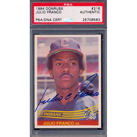 Julio Franco Signed Donruss Psa Pristine Auction