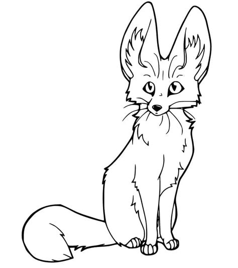 Coloriage Un Fennec télécharger et imprimer gratuit sur