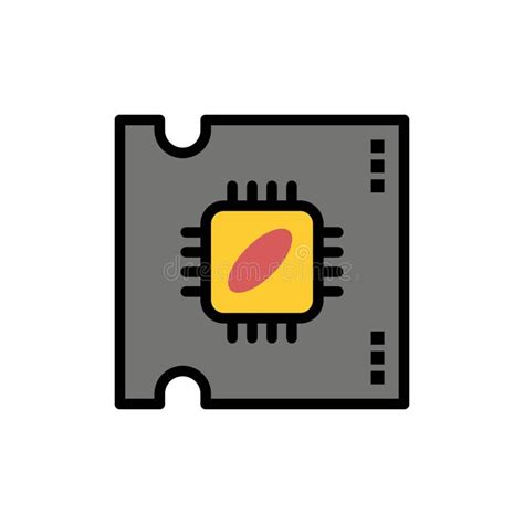 Cpu Microchip Processor Processor Chip Flat Color Icon Vector Icon