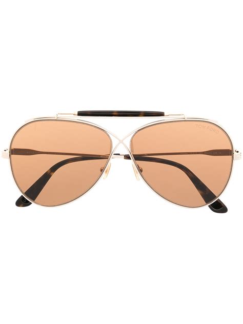 Tom Ford Eyewear Tom N 6 Pilot Frame Sunglasses Farfetch