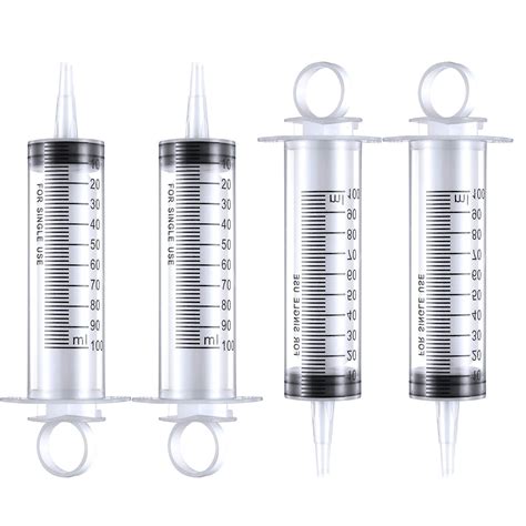 Buy 4 Pack 100ml Syringes Large Plastic Syringe For Scientific Labs