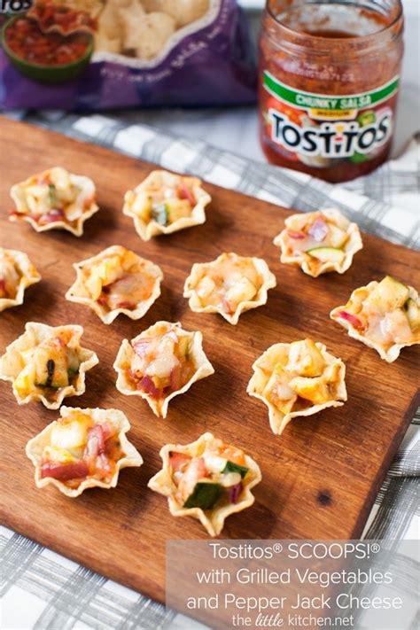 Tostitos® Scoops® With Grilled Vegetables And Pepper Jack Cheese