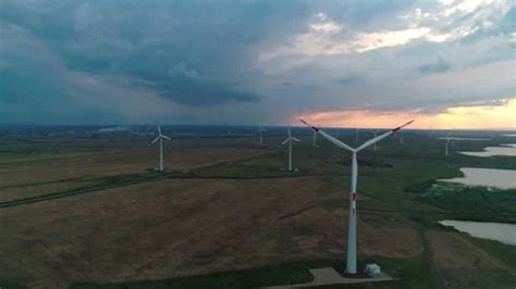 Aerial View Of Windmills Farm In The Fie Stock Video Pond5