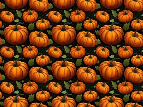 Premium AI Image Seamless Pattern Of Pumpkins