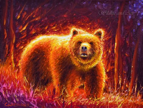 Grizzly Bear Art Giclee Print Wildlife Art By WildlifeandArt