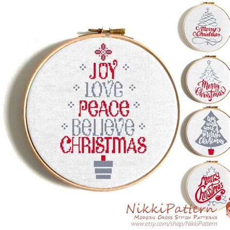 Christmas Joy Cross Stitch Etsy