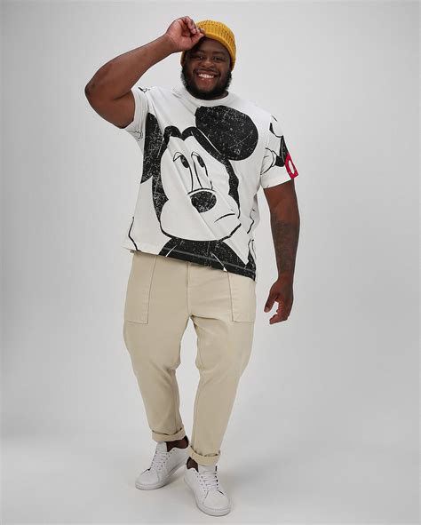 Riachuelo Camiseta Plus Size Masculina Mickey Mouse Branca Disney