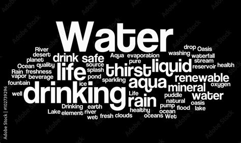 Water Related Words Word Cloud Water Typography Background Stock Illustration Adobe Stock