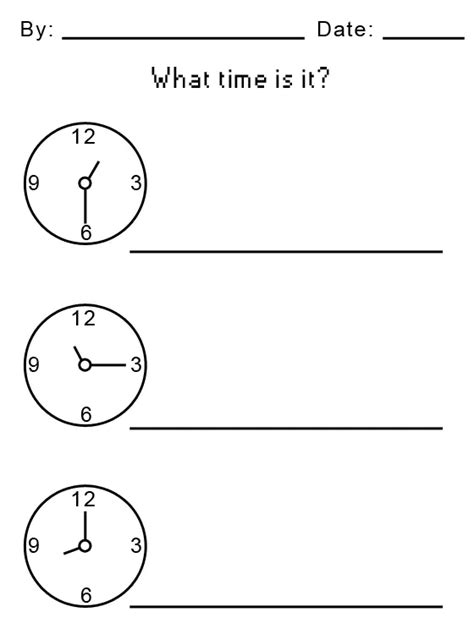 Free Printable Tell Time Worksheets