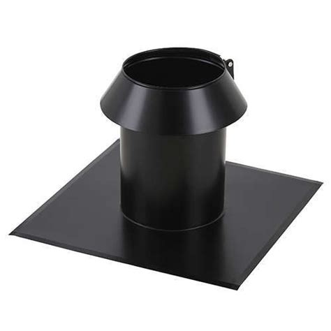 Solin Pour Toit Plat En Inox Noir Mat THERMINOX 150TZ Diam 150 Mm