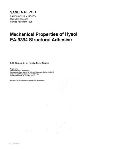 (PDF) Mechanical Properties of Hysol EA-9394 Structural Adhesive ...