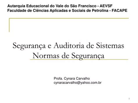 Ppt Seguran A E Auditoria De Sistemas Normas De Seguran A Powerpoint