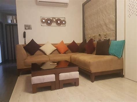 Brown 6 Seater Designer Sofa Set 3 Louncher Fabric At Rs 48500 Set