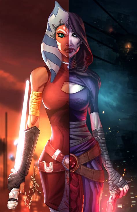 Ahsoka Tano Asajj Ventress Star Wars Art Print On Storenvy