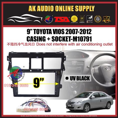 Toyota Vios Uv Black Android Inch Casing Socket