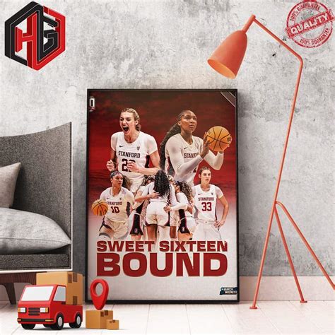 Sweet Sixteen Bound Go Stanford WBB NCAA March Madness 2023 2024 Poster