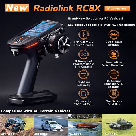 Buy Radiolink RC8X 8 Channels 2 4Ghz RC Transmitter And R8FG Gyro