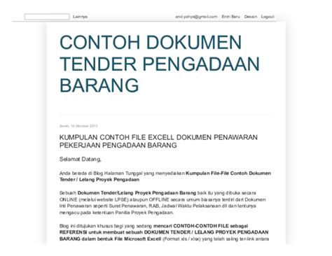 Detail Contoh Tender Proyek Koleksi Nomer 33