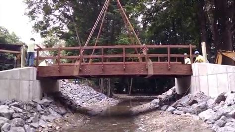 Installing A Glulam Pedestrian Bridge Youtube