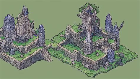 Isometric View Of A Wizard Tower Surrounded By Stable Diffusion