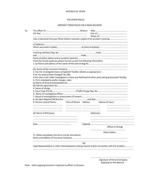 Kenya Police Abstract Form Fill Out Printable Pdf Forms Online