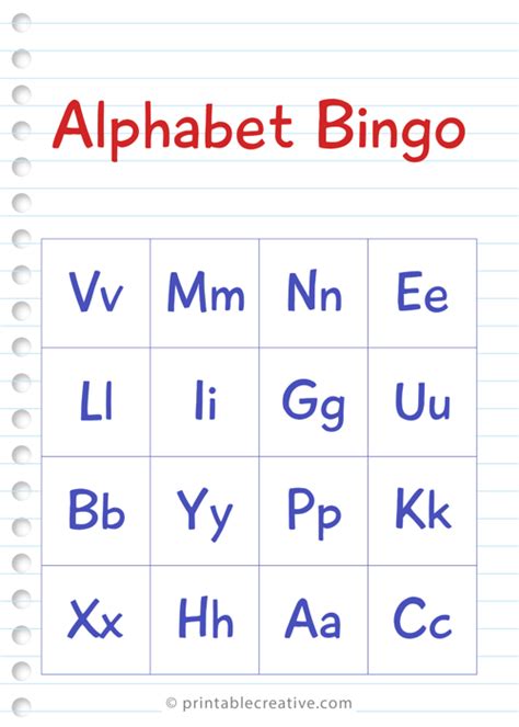 Free Alphabet Bingo Printable For Kids Artofit