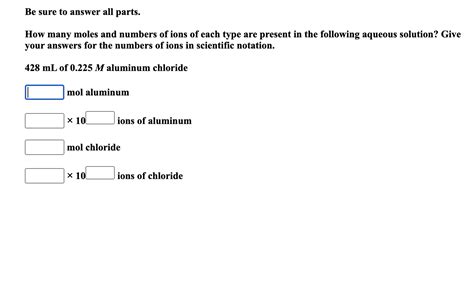 Solved Be Sure To Answer All Parts How Many Moles And