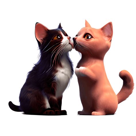 Cute Cat Kissing Couple Graphic · Creative Fabrica