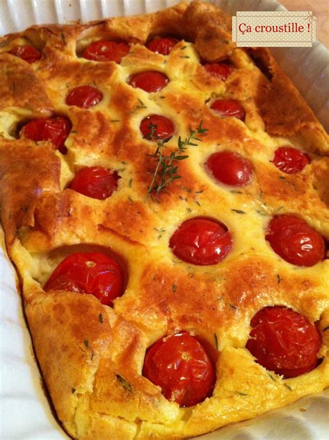 Ça croustille CLAFOUTIS AUX TOMATES CERISES ET PARMESAN