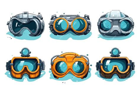 Premium Vector Diving Goggle Vector Set Collection Graphic Clipart