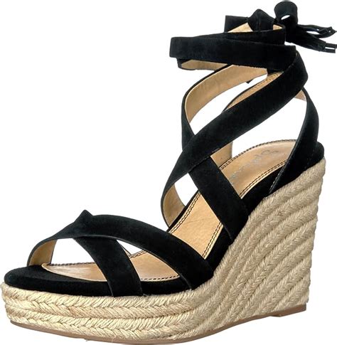 Splendid Womens Janice Espadrille Wedge Sandal Black 6