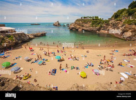 Plage du Port Vieux beach. Biarritz. Atlantic Pyrenees Department ...