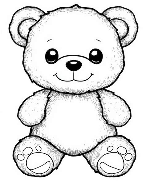 Premium Photo Cute Teddy Bear Outline Illustration