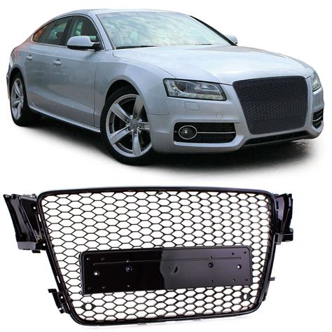 Grille calandre Audi A5 07 11 look RS5 Noir laqué brillant PDC