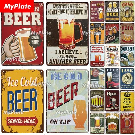 💰kaufe Myplate Beer Zone Metal Sign Vintage Plaque Tin Sign Plate