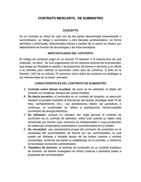 Contrato De Suministro Ejemplos Y Formatos Word Y Pdf Para Imprimir Images