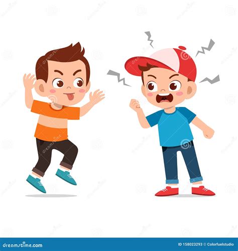 Kids Argue Fight With Friend Stock Vector Illustration Of Siblings