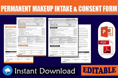 Printable Permanent Makeup Consent Intake Forms Template