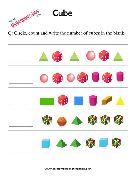 Cube Worksheet For Grade 1 3