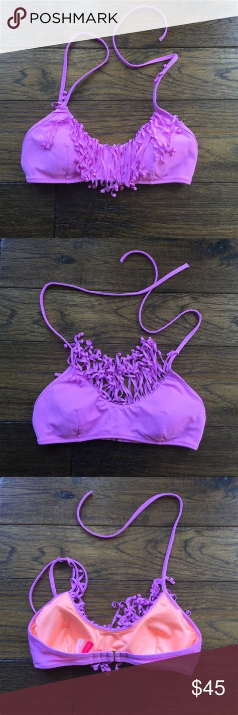 Victorias Secret Purplish Pink Fringe Bikini Top Fringe Bikini Top