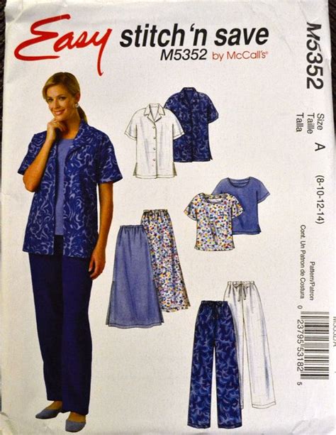 Sewing Pattern Mccall S 5352 Misses Separates Size Etsy Mccalls