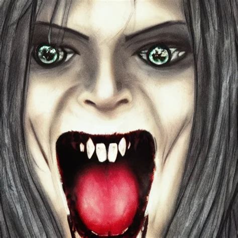 Vampire Showing Her Fangs Gothic Horror Stable Diffusion Openart