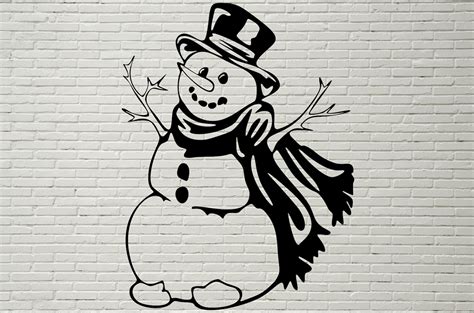 Snowman SVG Christmas Snowman Cut File Silhouettes Dxf Svg | Etsy