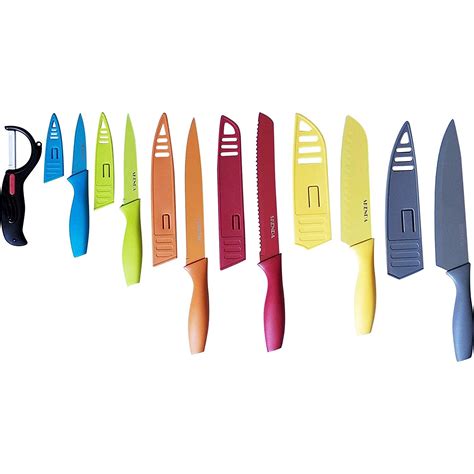 Colorful Kitchen Knife Set Premium Steel Knives With Sheaths