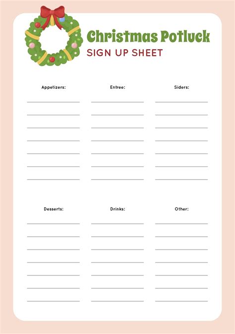 15 Best Christmas Party Printable Sign Up Sheet - https://thaiphuongthuy.com - thaiphuongthuy