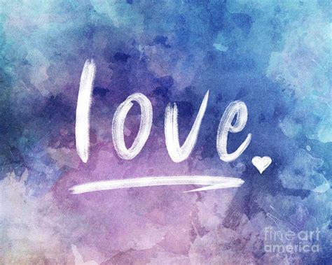 Love Watercolor In Blue Painting By Delphimages Photo Creations Fine