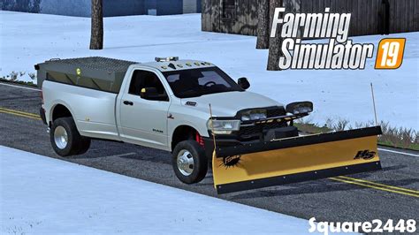 First Time Salting Snow Plowing Half A Foot Of Snow 2019 Ram Plow