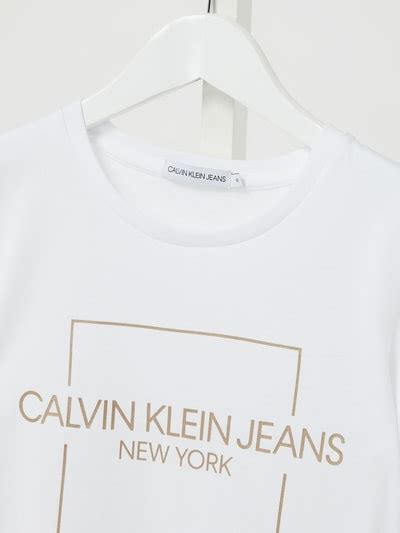 Calvin Klein Jeans T Shirt Mit Logo Print Weiß Online Kaufen