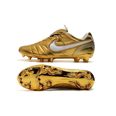 Chuteira De Campo Nike Tiempo Legend R Fg Dourado