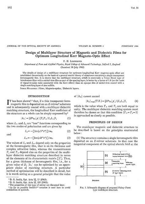 Pdf Design Of Multilayer Structure Of Magnetic And Dielectric Films For Optimum Longitudinal